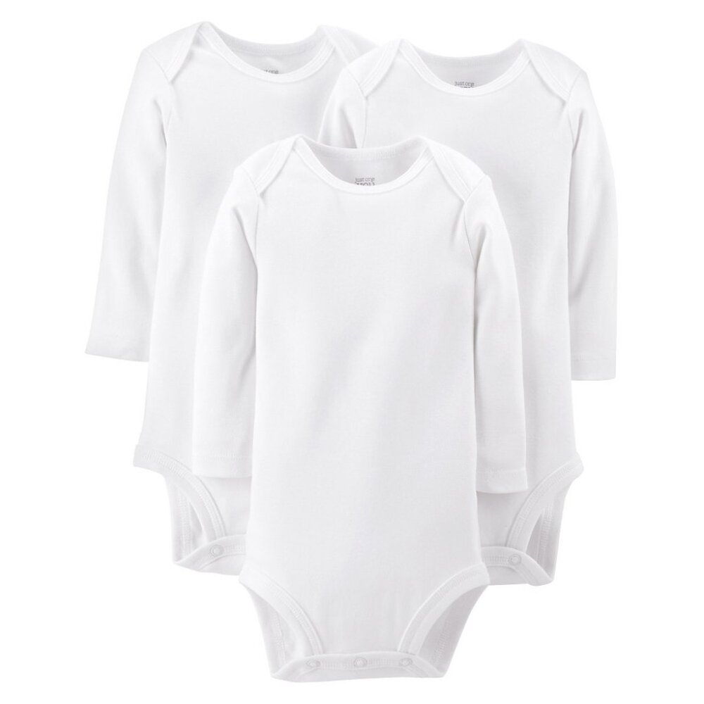 Carter's Just One You Baby Long Sleeve Bodysuit White Set of 6